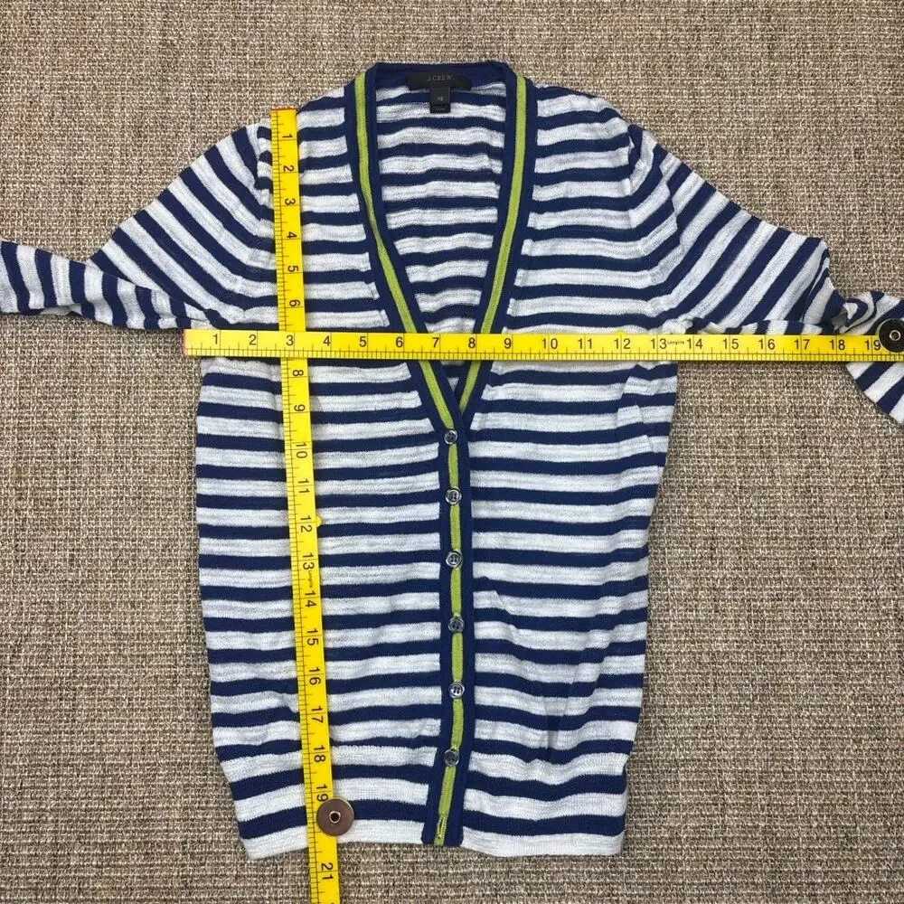 🎾🌿 J.Crew Striped Short Sleeve Cardigan | Size XS | Navy/White